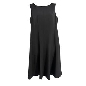 Black Label Evan Picone A-line Dress Sz 6 Black Minimalist Corpcore LBD Preppy